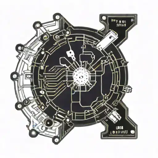 electrical diagram  a bipolar transistor in a circle tattoo design idea
