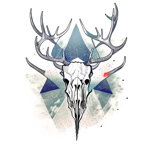 Skull Clip Art with antlers Royalty Free No Credit Required  Deer skull  tattoos Elk skull Stag tattoo
