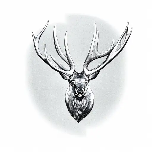 elk antlers tattoo design idea