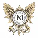 child's date of birth Roman numerals surrounded tattoo design idea