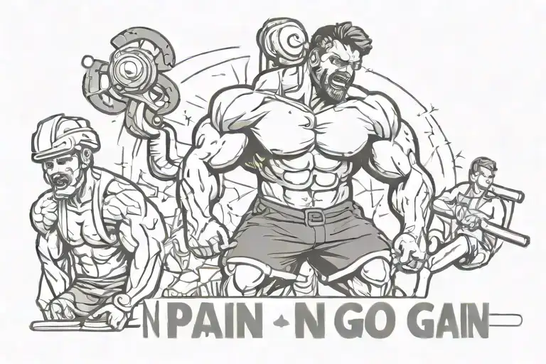 No Pain No Gain tattoo design idea