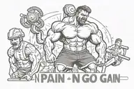 No Pain No Gain tattoo design idea