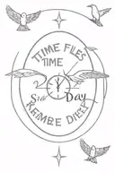 Time flies, seize the day and remember to die tattoo design idea