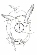 Time flies, seize the day and remember to die tattoo design idea