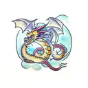 Dragon clouds tattoo design idea