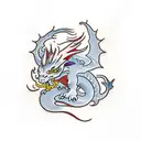 Dragon clouds tattoo design idea
