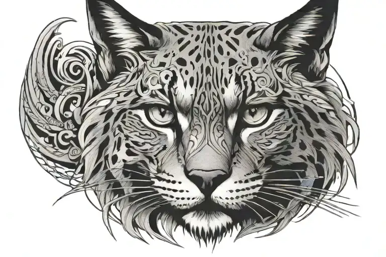 lynx in oblivion tattoo design idea