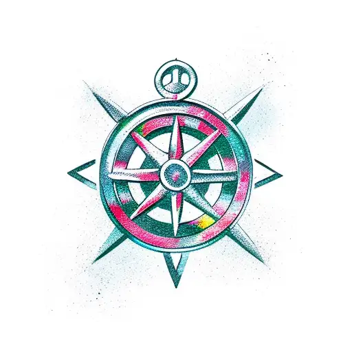 anchor cross and compass tattoo design idea