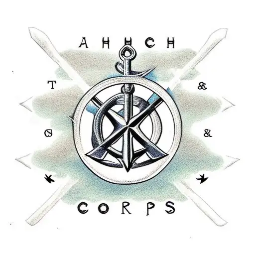 anchor and cross and compass tattoo design idea