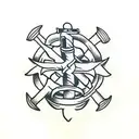 anchor and cross and compass tattoo design idea