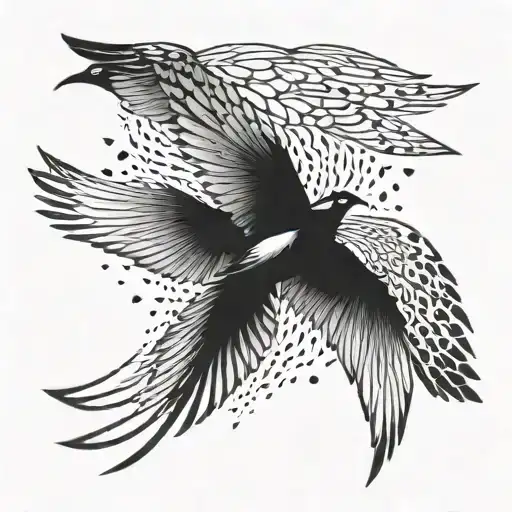 A flock of birds flying in formation tattoo design idea