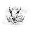 three head cow, a dragon and monkey tattoo design idea