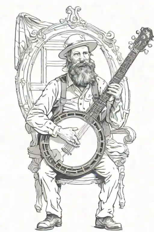 banjo tattoo design idea
