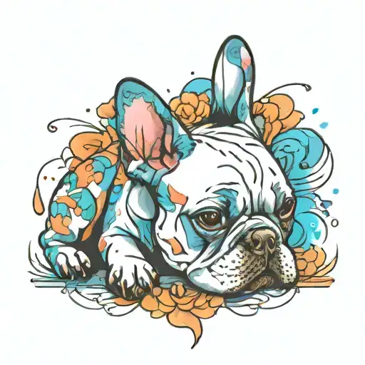french bulldog tattoo design idea
