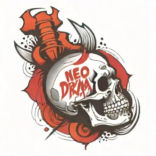 text drama tattoo design idea