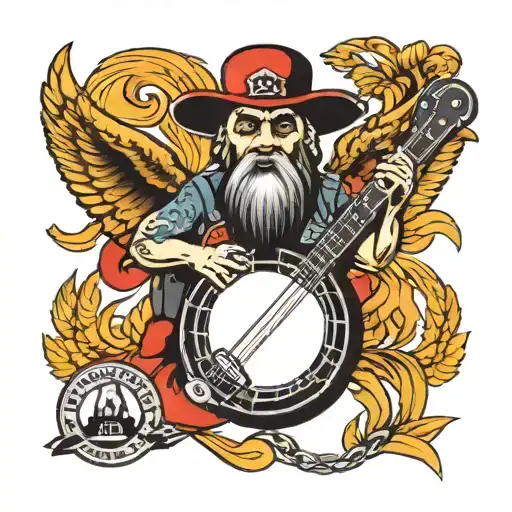 banjo tattoo design idea