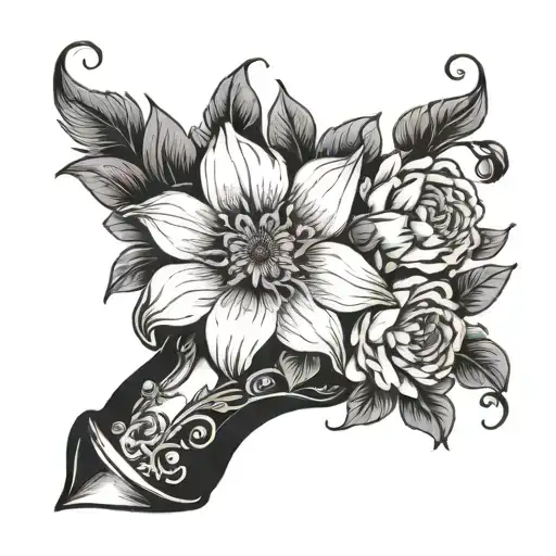 flower in a vase tattoo design idea