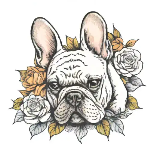 french bulldog tattoo design idea