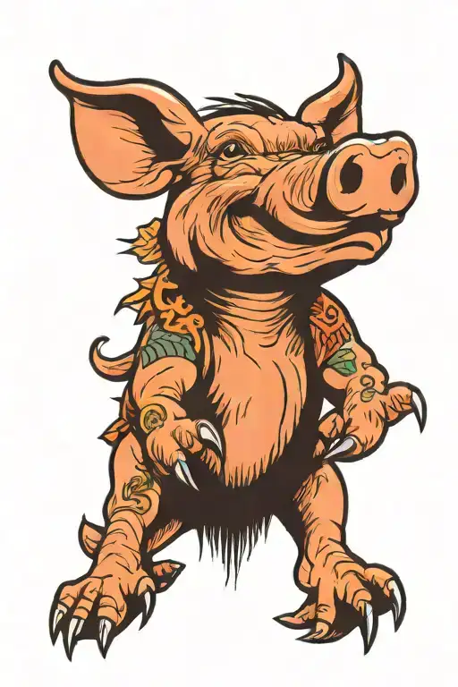 pig tattoo design idea