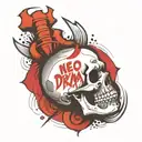 text drama tattoo design idea