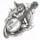 banjo tattoo design idea