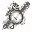 banjo tattoo design idea