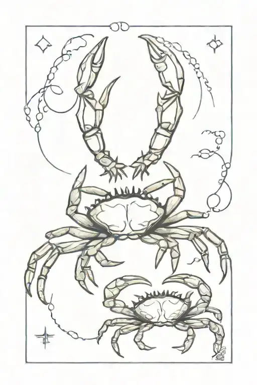 cancer crab and capricorn zodiac sign tattoo design idea