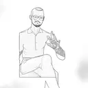 a man making a peace sign tattoo design idea