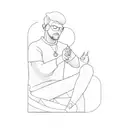 a man making a peace sign tattoo design idea