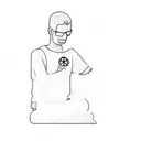 a man making a peace sign tattoo design idea