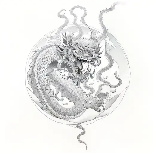 wukong and dragon, with a water nation sign from avatar tattoo design idea