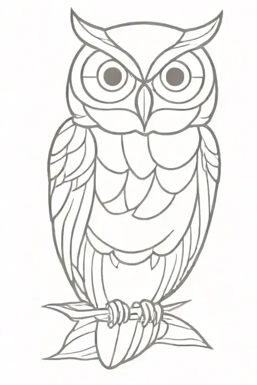 flying owl tattoo design idea