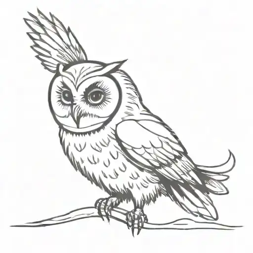 flying owl with claws outstretched tattoo design idea