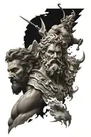 zeus y poseidon tattoo design idea