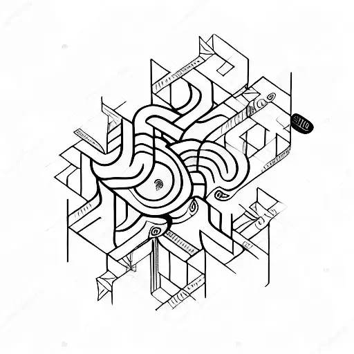 paintbrush and quil tattoo design idea