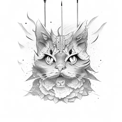 paintbrush and quil tattoo design idea