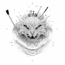 paintbrush and quil tattoo design idea