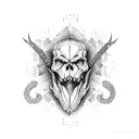 crushed serpent skull tattoo design idea