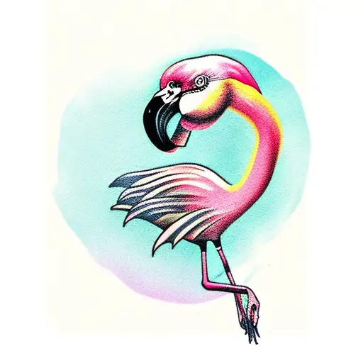 Flamingo drawn with various black lines. Design suitable for tattoo, logo,  decoration, bird emblem, mascot, sticker, symbol, banner, t-shirt print.  Isolated vector illustration Stock Vector | Adobe Stock