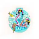 Flamingo tattoo design idea