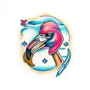 Flamingo tattoo design idea