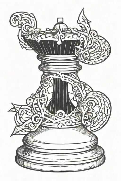 shaded bishop chess piece tattoo design idea