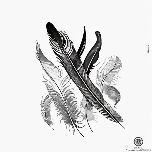 feathers and birds tattoo design idea