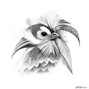 feathers and birds tattoo design idea