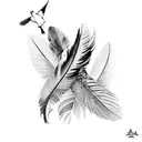 feathers and birds tattoo design idea