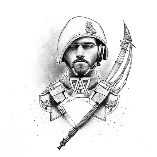 Greek Soldier tattoo design idea