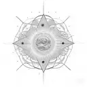 three parallel solar systems tattoo design idea