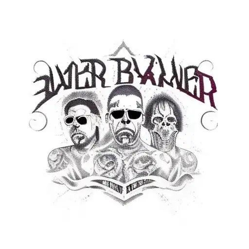 slayer band with the names luca and Rocco  tattoo design idea