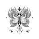 borboleta com rosa e ramos  tattoo design idea