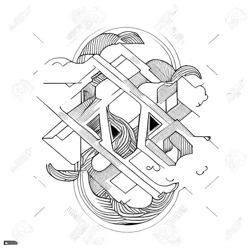 perspective word tattoo design idea